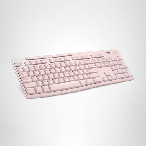 - Logitech MK270 Wireless Keyboard and Mouse Combo for Windows, 2.4 GHz, 8 Multimedia Keys, PC, Laptop, Wireless Keyboard Compact Mouse Combo - Rose