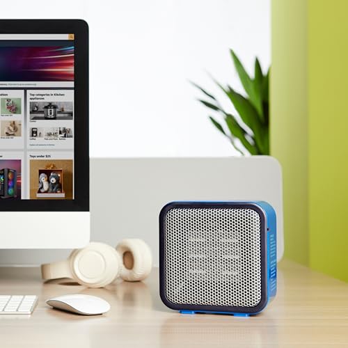 - Amazon Basics Portable Mini Ceramic Space Heater, for Office Desk and Indoor Use, 500 W, With Tip-Over Protection, Lightweight (1.4 LBS), White, 5.9 x 3.2 x 6 inches