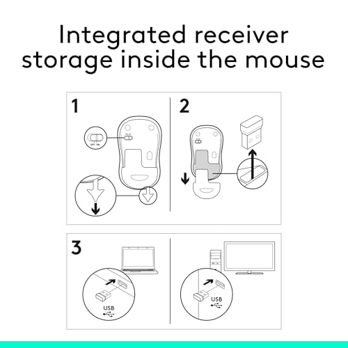 - Logitech M185 Wireless Mouse, 2.4GHz with USB Mini Receiver, 12-Month Battery Life, 1000 DPI Optical Tracking, Ambidextrous PC/Mac/Laptop - Swift Grey