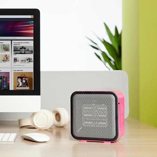 - Amazon Basics Portable Mini Ceramic Space Heater, for Office Desk and Indoor Use, 500 W, With Tip-Over Protection, Lightweight (1.4 LBS), White, 5.9 x 3.2 x 6 inches