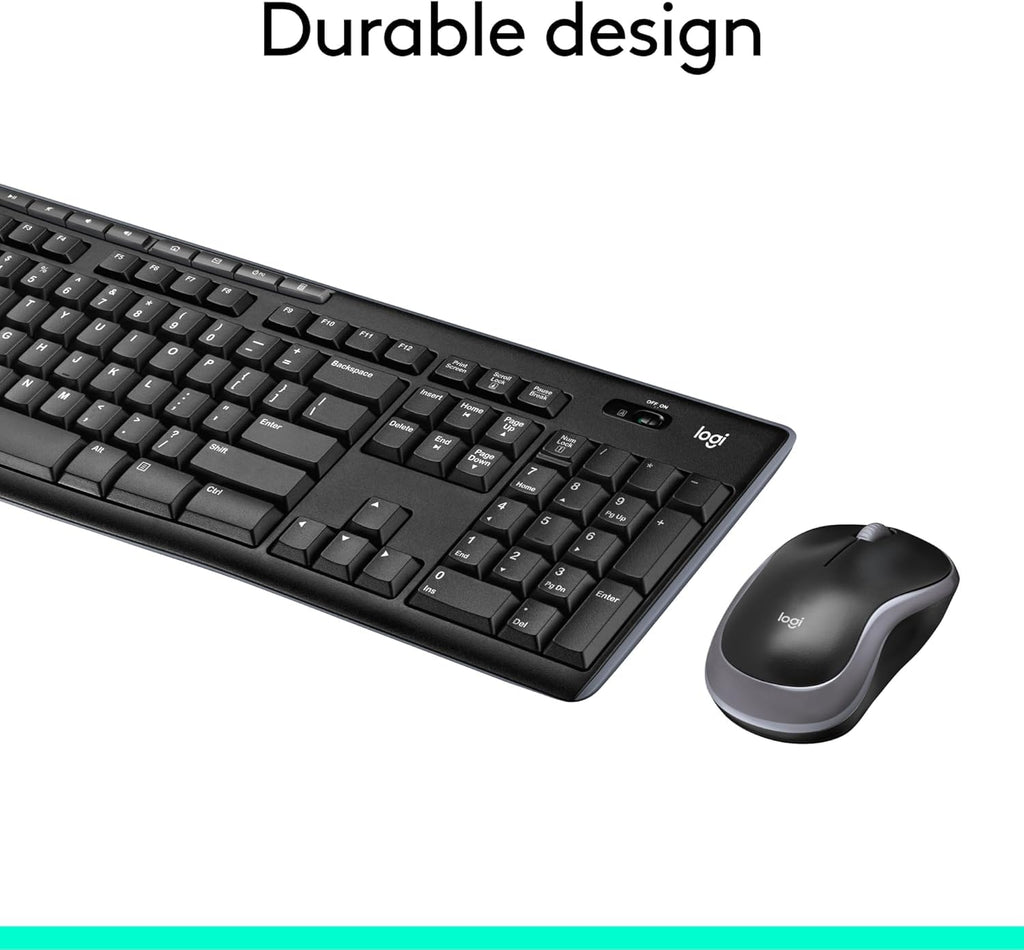 - Logitech MK270 Wireless Keyboard and Mouse Combo for Windows, 2.4 GHz, 8 Multimedia Keys, PC, Laptop, Wireless Keyboard Compact Mouse Combo - Rose