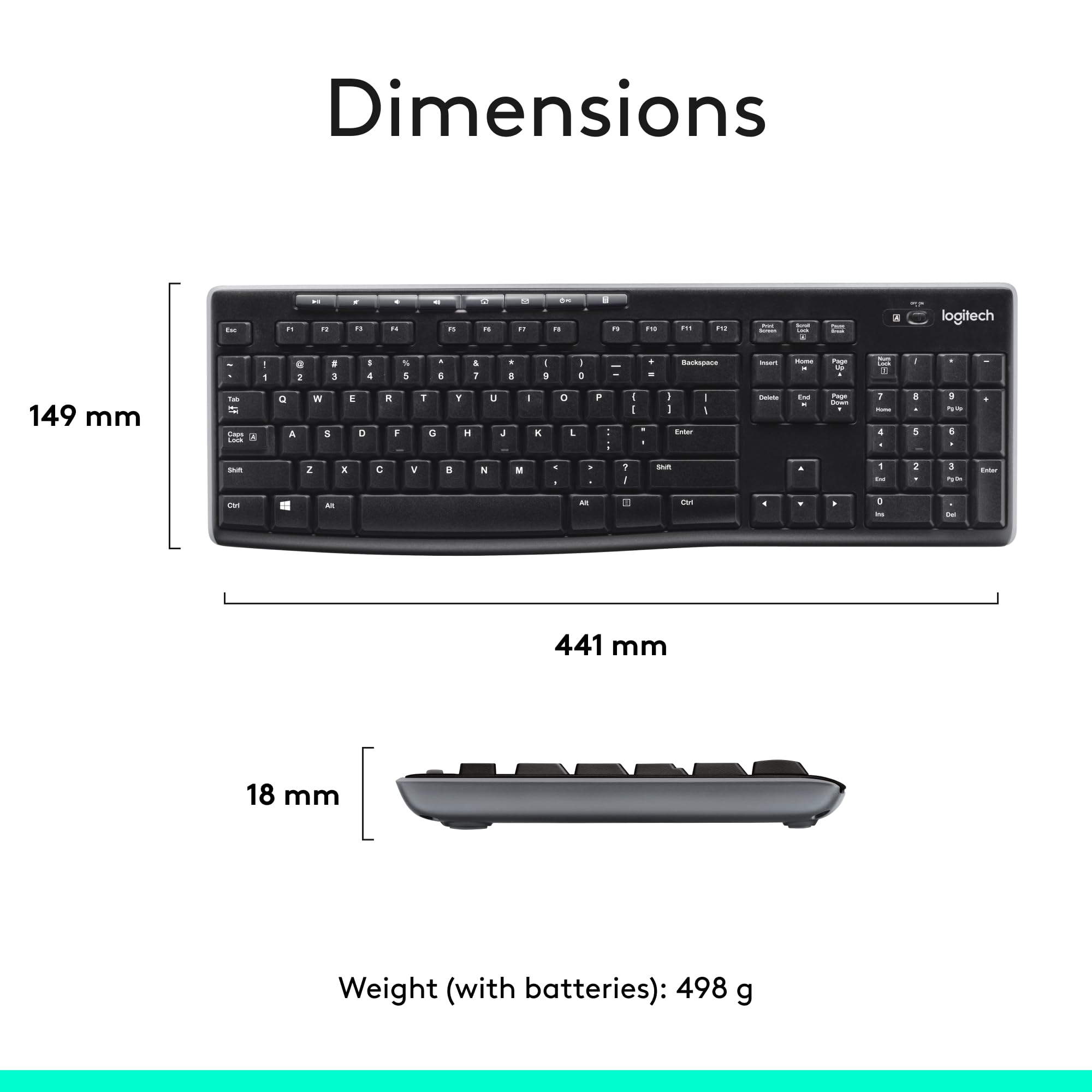 - Logitech MK270 Wireless Keyboard and Mouse Combo for Windows, 2.4 GHz, 8 Multimedia Keys, PC, Laptop, Wireless Keyboard Compact Mouse Combo - Rose