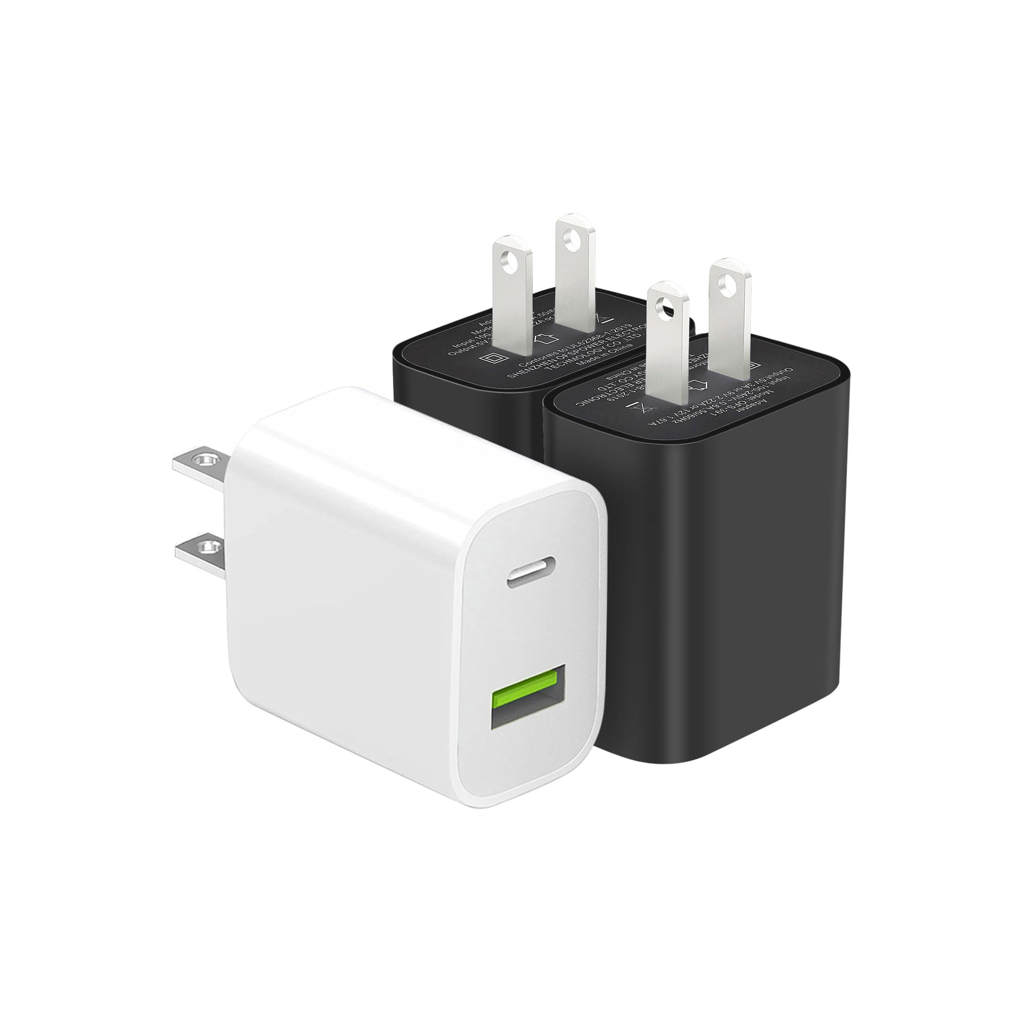 - 2 Pack USB C Charger Block, Dual Port Type C Wall Charger Fast Charging 20W Power Adapter Cube for iPhone 14/14 Pro/14 Pro Max/14 Plus/13/12/11, XS/XR/X, iPad, Samsung, More