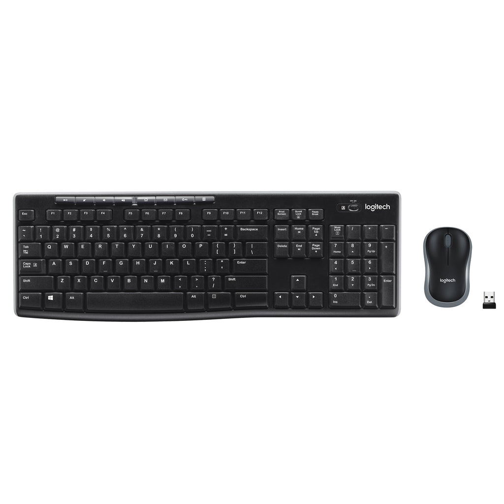 - Logitech MK270 Wireless Keyboard and Mouse Combo for Windows, 2.4 GHz, 8 Multimedia Keys, PC, Laptop, Wireless Keyboard Compact Mouse Combo - Rose