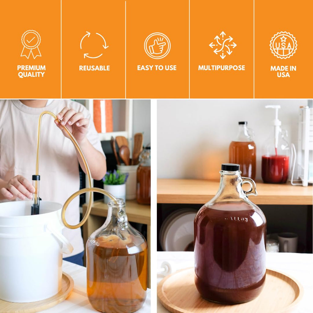 - Fastrack 4-Pack 1 Gallon Glass Jug Set (128 oz) w/ Polyseal Caps | Multipurpose 1 Gallon Jug, & Detergent Dispenser for Laundry, Glass Jar for Liquids, Water & Juice