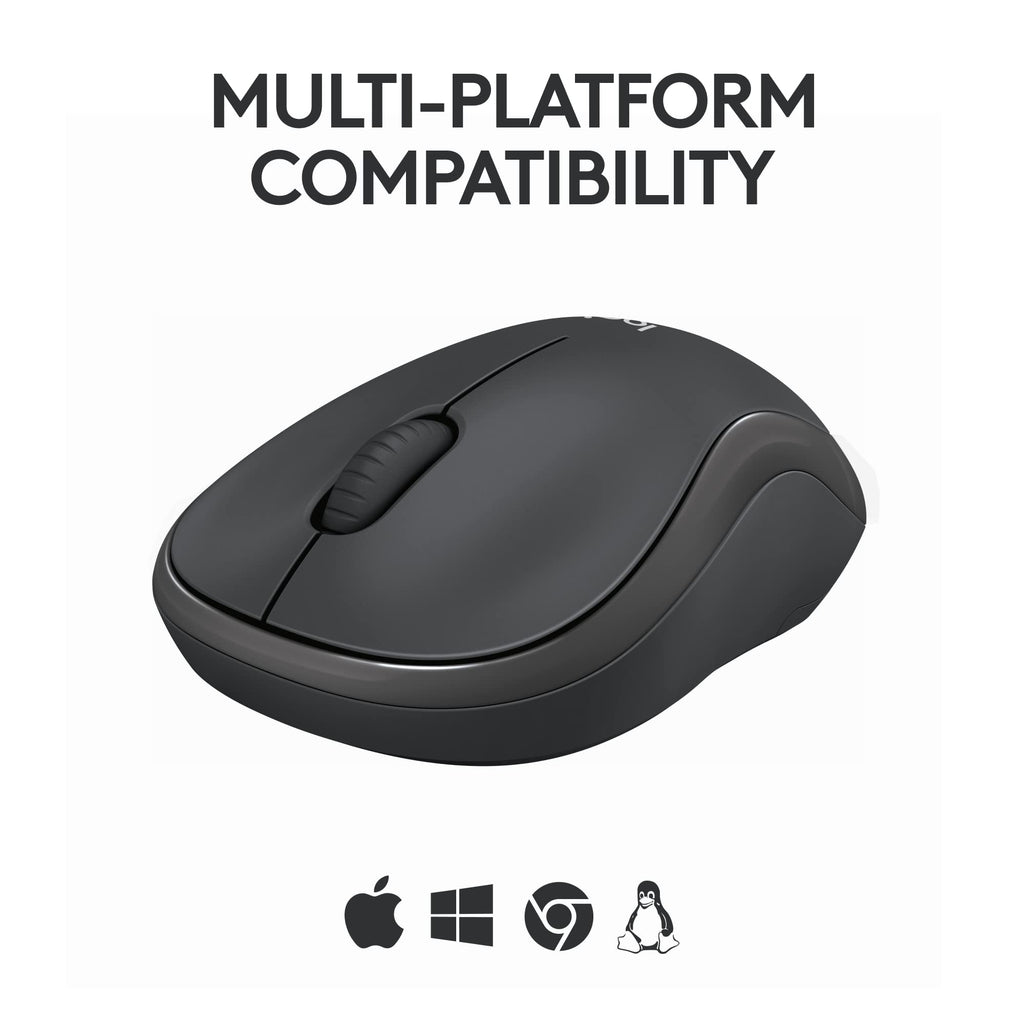 - Logitech M185 Wireless Mouse, 2.4GHz with USB Mini Receiver, 12-Month Battery Life, 1000 DPI Optical Tracking, Ambidextrous PC/Mac/Laptop - Swift Grey