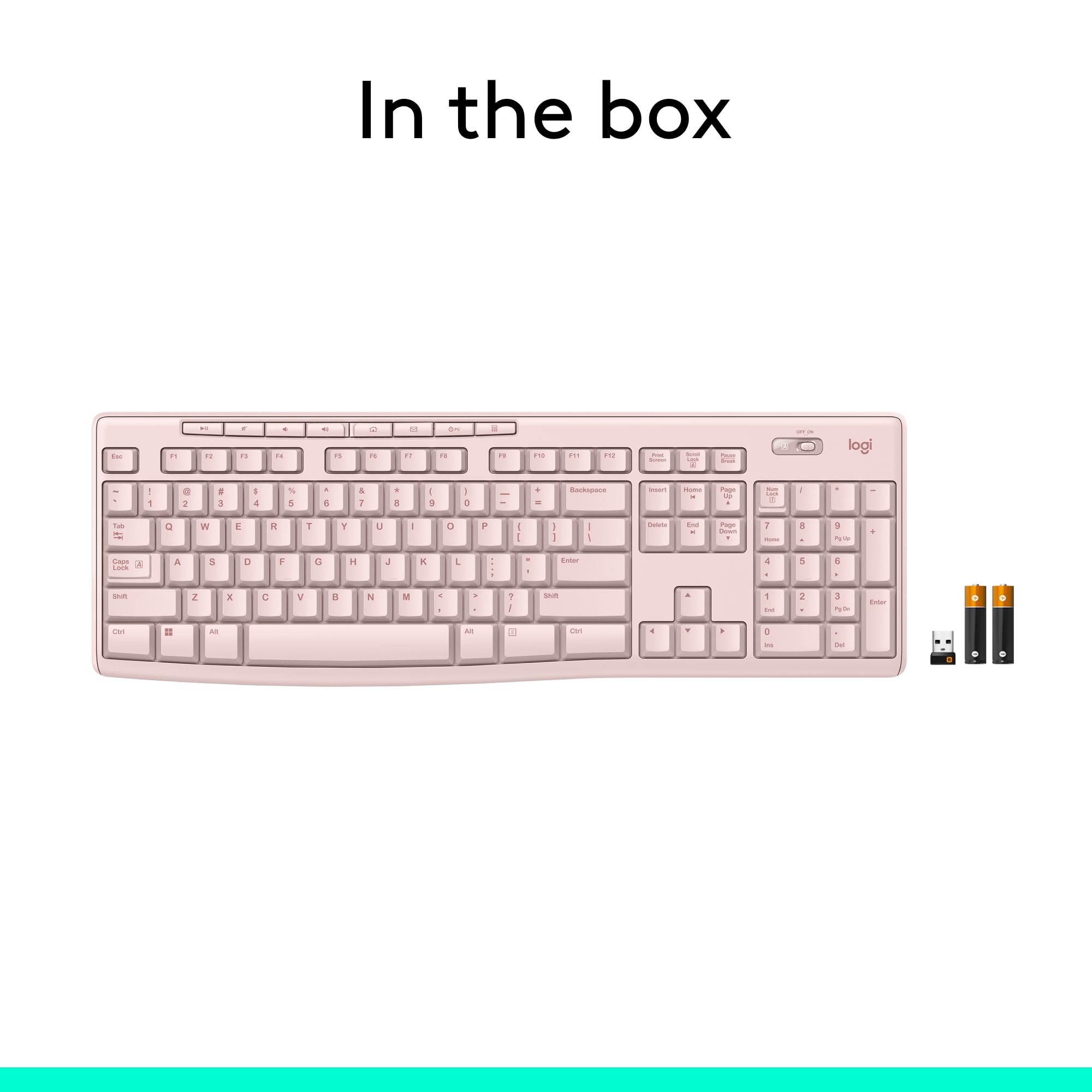 - Logitech MK270 Wireless Keyboard and Mouse Combo for Windows, 2.4 GHz, 8 Multimedia Keys, PC, Laptop, Wireless Keyboard Compact Mouse Combo - Rose