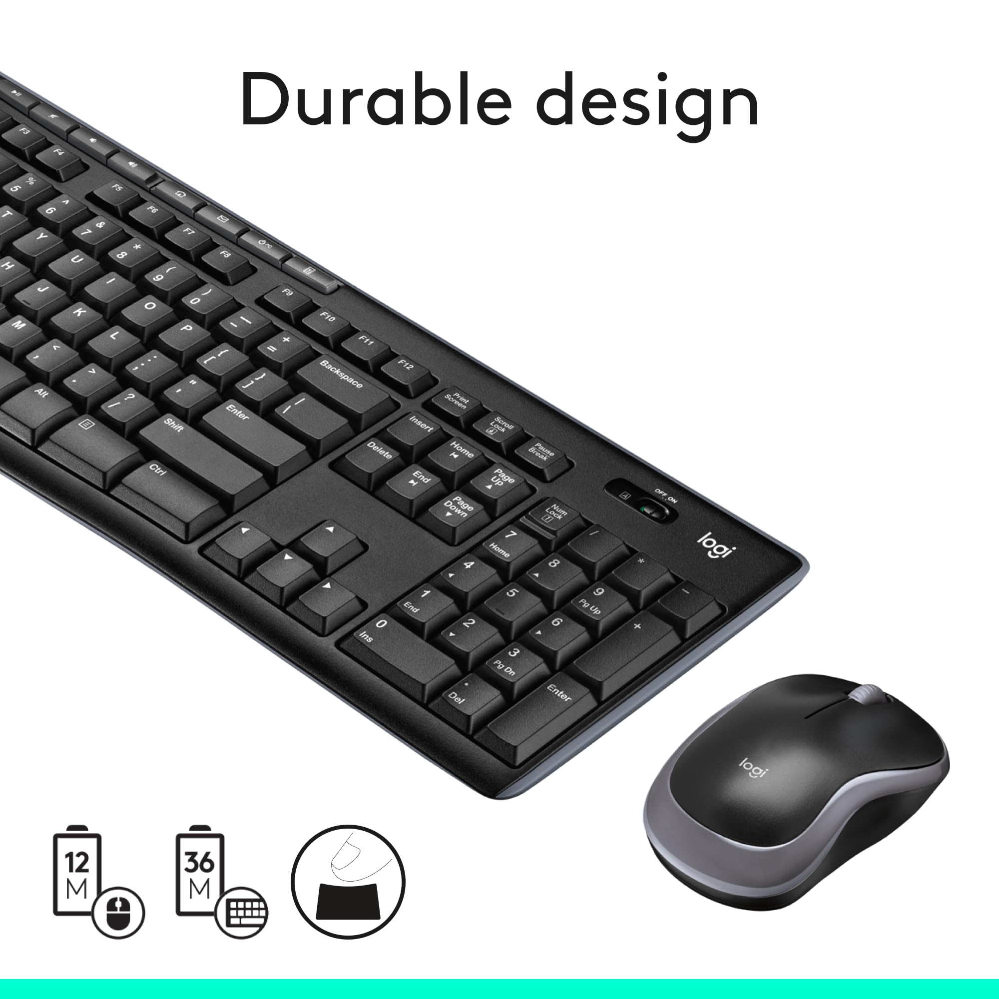 - Logitech MK270 Wireless Keyboard and Mouse Combo for Windows, 2.4 GHz, 8 Multimedia Keys, PC, Laptop, Wireless Keyboard Compact Mouse Combo - Rose
