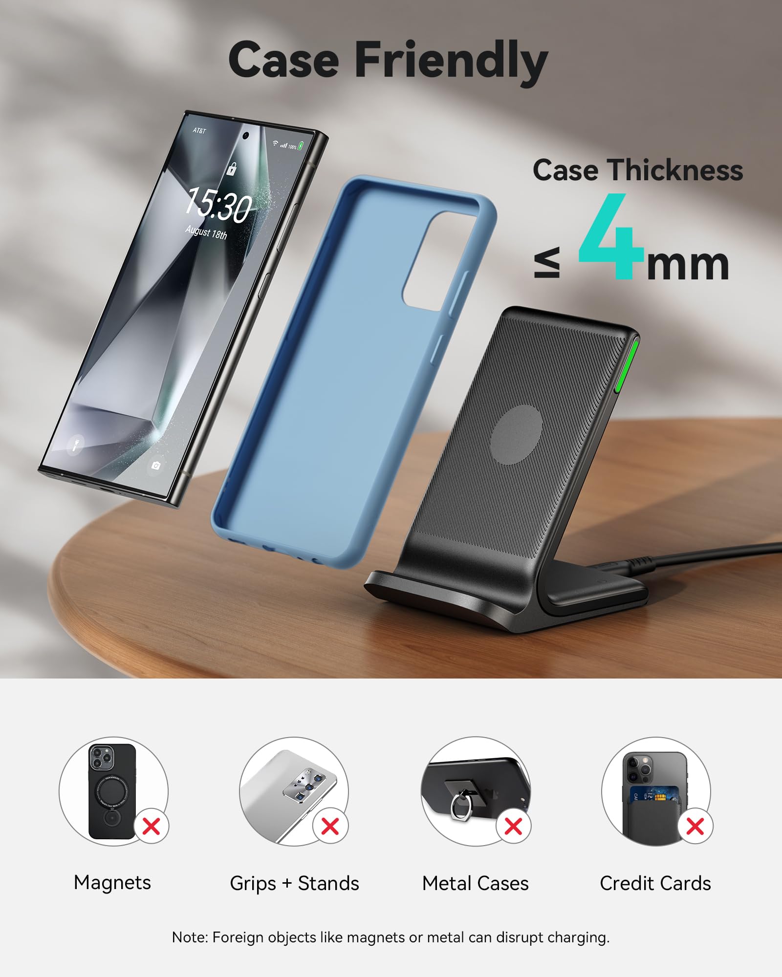 - [2-Pack] Wireless Charger, INIU 15W Qi-Certified Fast Wireless Charging Stand with Sleep-Friendly Adaptive Light Compatible with iPhone 16 15 14 13 12 Pro Max Plus Samsung Galaxy S22 S21 Note 20 etc