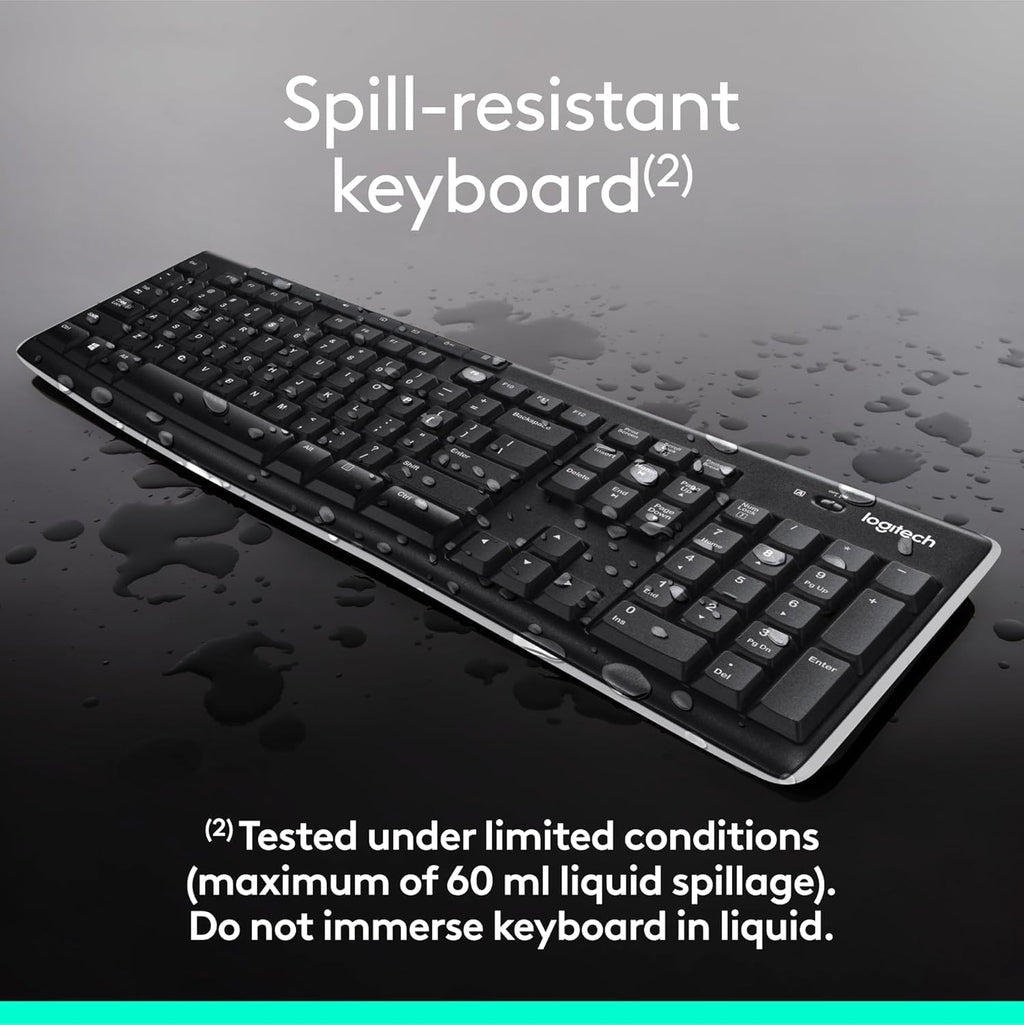 - Logitech MK270 Wireless Keyboard and Mouse Combo for Windows, 2.4 GHz, 8 Multimedia Keys, PC, Laptop, Wireless Keyboard Compact Mouse Combo - Rose