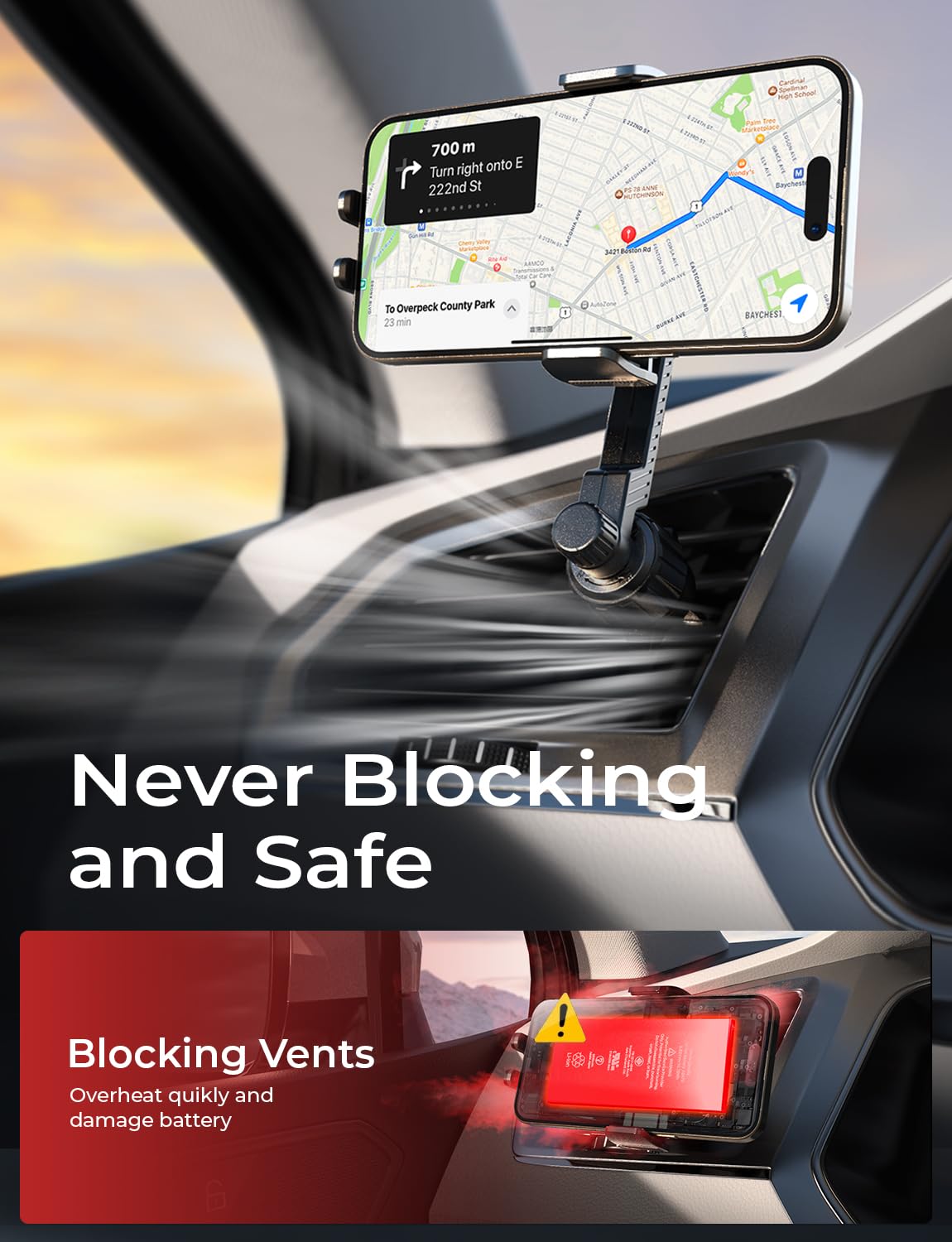 - LISEN Phone Mount for Car Vent [Never Blocking] Rotatable Car Phone Holder Air Vent Clip 2024 Hands Free Cell Phone Car Mount for iPhone 16 Pro Max Plus 15 14 13 Samsung Android, Pink