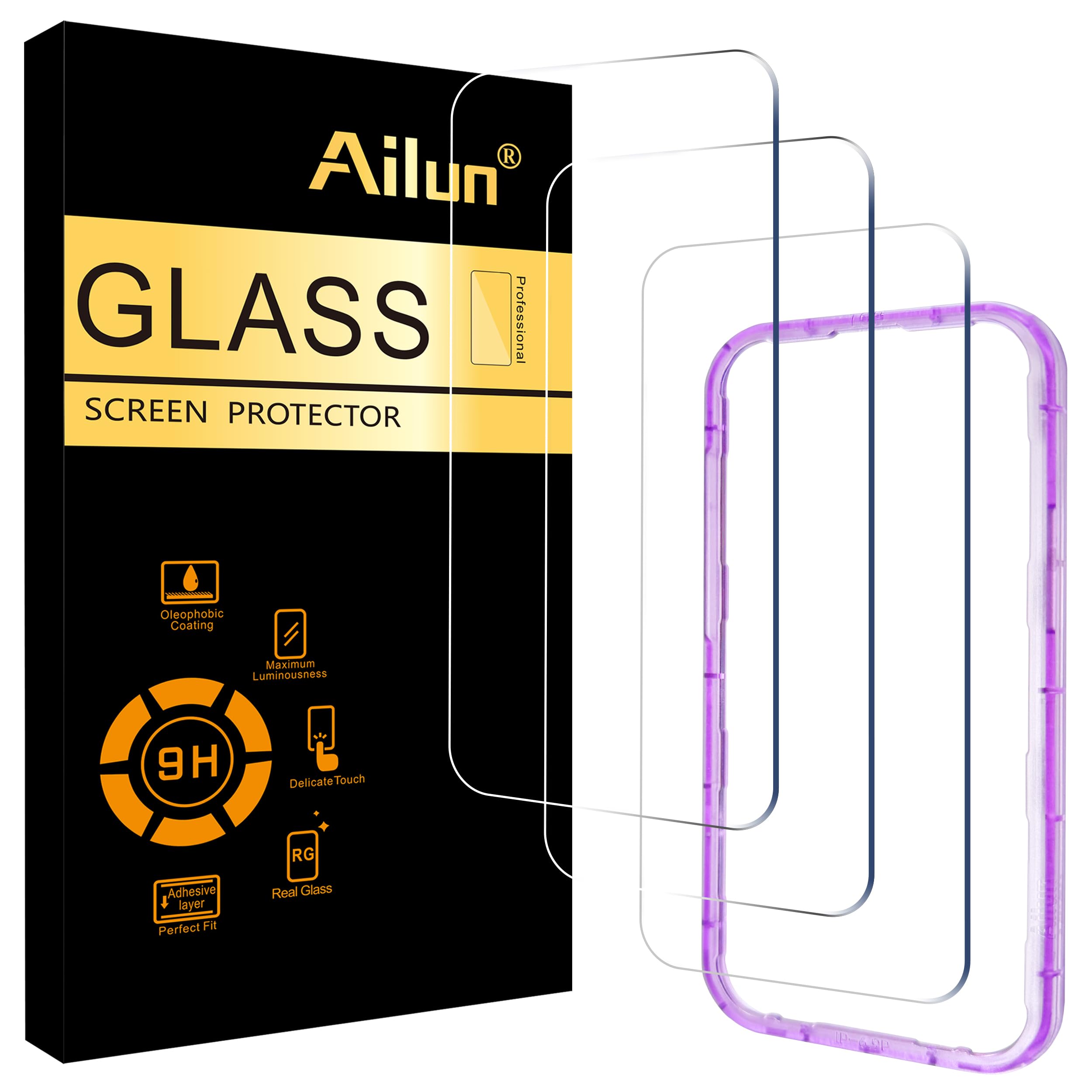 - Ailun 3 Pack Screen Protector for iPhone 17 Pro [6.3 inch] with Installation Frame, Tempered Glass,Sensor Protection, Dynamic Island Compatible, Case Friendly [Not for iPhone 17/17 Pro Max/iPhone Air]