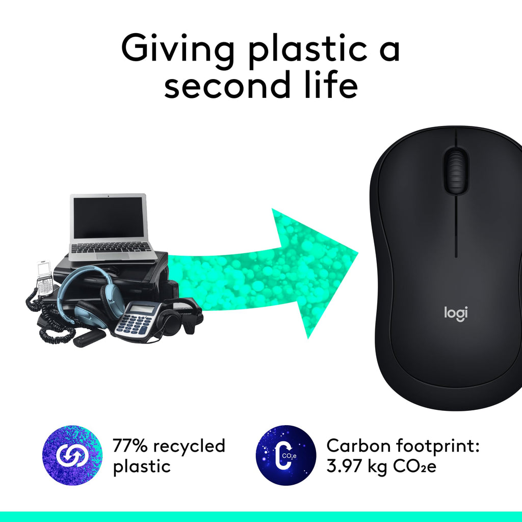 - Logitech M185 Wireless Mouse, 2.4GHz with USB Mini Receiver, 12-Month Battery Life, 1000 DPI Optical Tracking, Ambidextrous PC/Mac/Laptop - Swift Grey