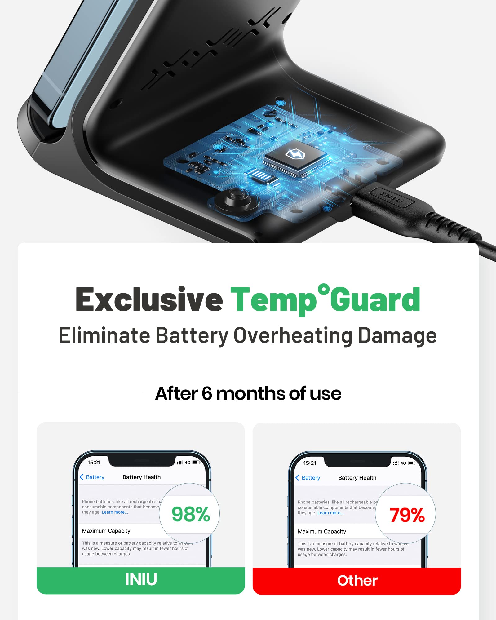 - [2-Pack] Wireless Charger, INIU 15W Qi-Certified Fast Wireless Charging Stand with Sleep-Friendly Adaptive Light Compatible with iPhone 16 15 14 13 12 Pro Max Plus Samsung Galaxy S22 S21 Note 20 etc