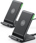 - [2-Pack] Wireless Charger, INIU 15W Qi-Certified Fast Wireless Charging Stand with Sleep-Friendly Adaptive Light Compatible with iPhone 16 15 14 13 12 Pro Max Plus Samsung Galaxy S22 S21 Note 20 etc