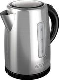 - BLACK+DECKER 1.7L Cordless Kettle, Silver, KE2000SD