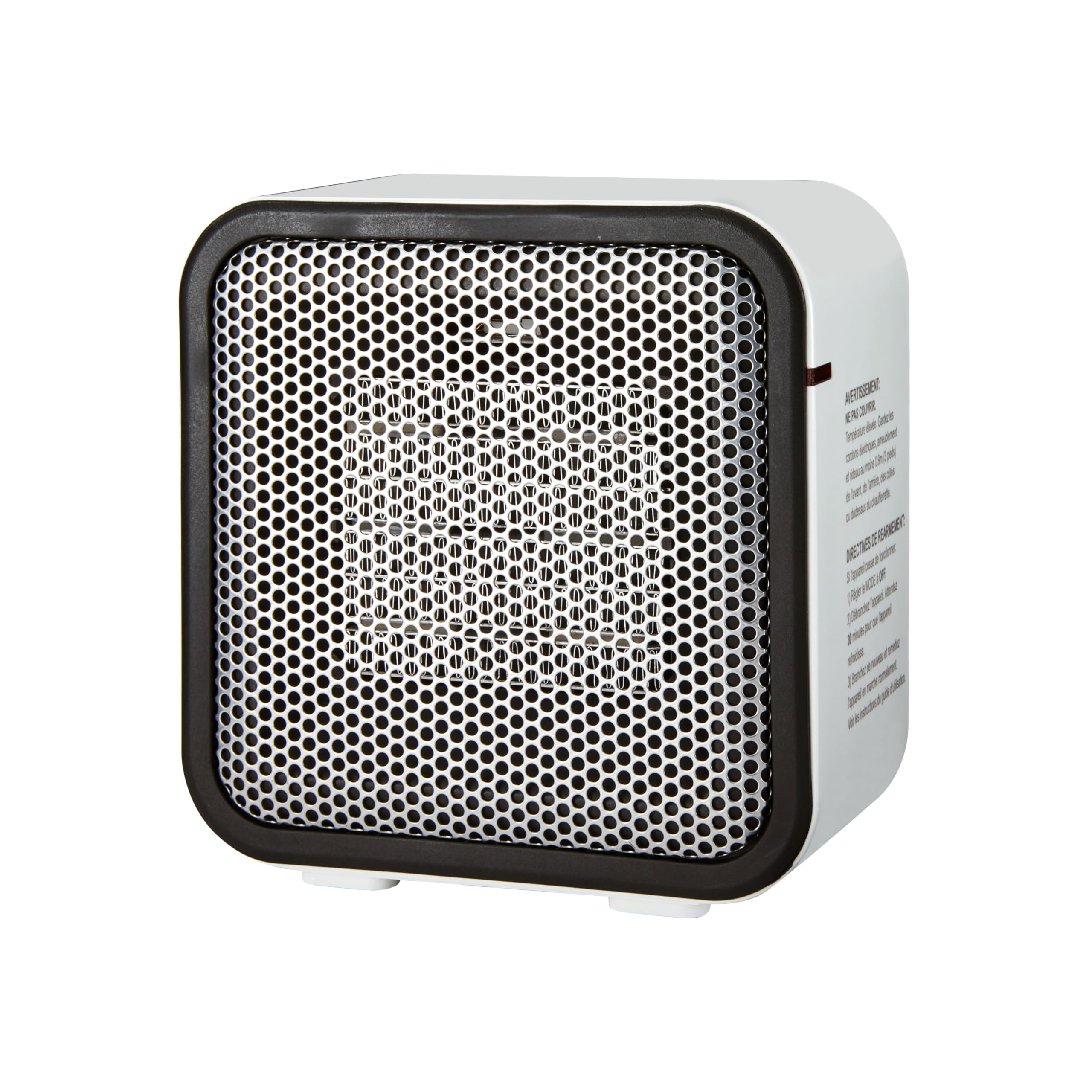 - Amazon Basics Portable Mini Ceramic Space Heater, for Office Desk and Indoor Use, 500 W, With Tip-Over Protection, Lightweight (1.4 LBS), White, 5.9 x 3.2 x 6 inches