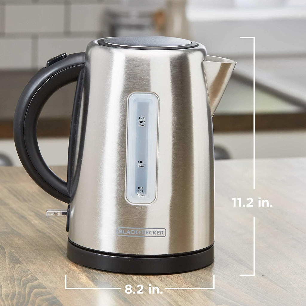 - BLACK+DECKER 1.7L Cordless Kettle, Silver, KE2000SD