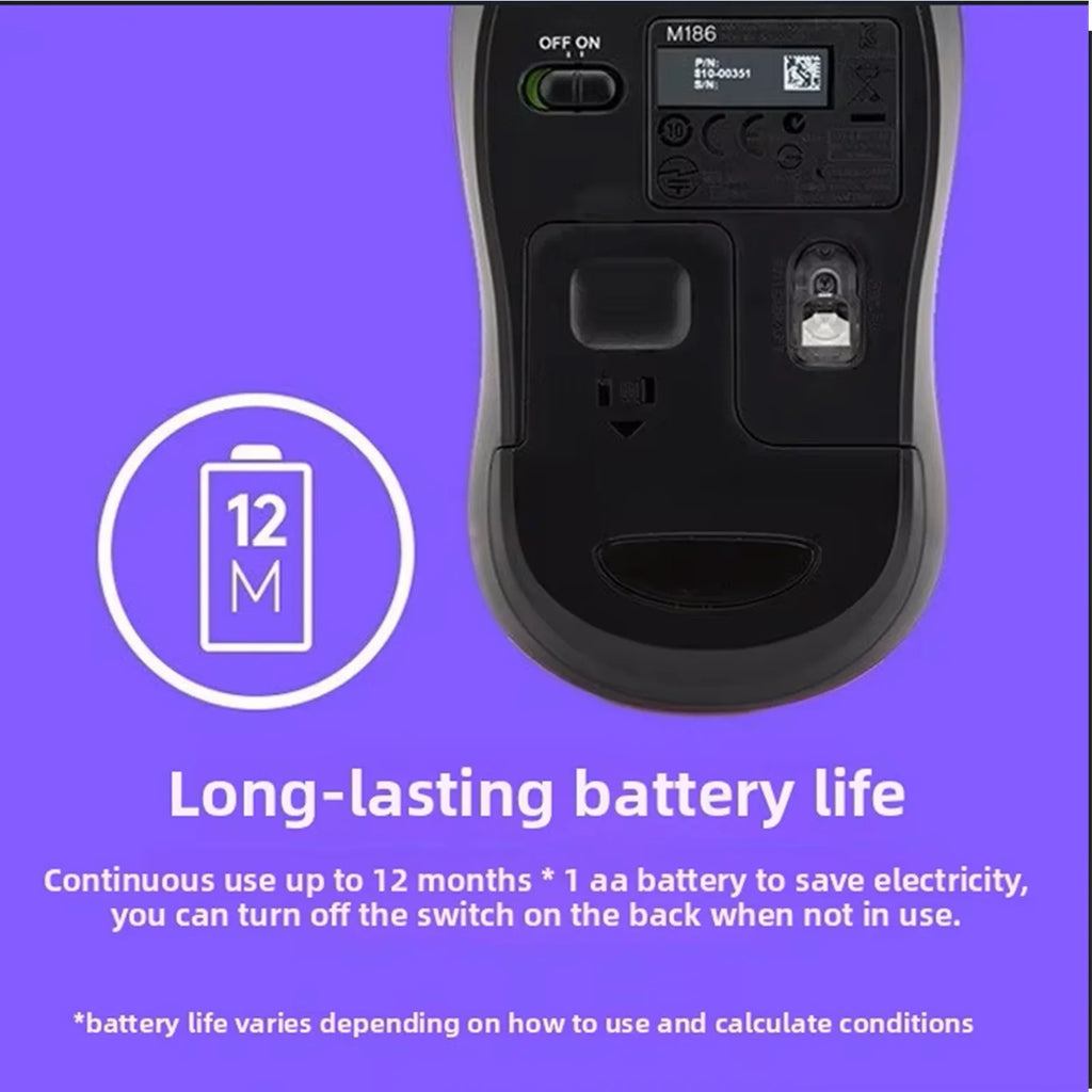 Office Mouse Logitech M185 Wireless Mouse Business Office Home Notebook Desktop Computer Peripherals Compact and Portable