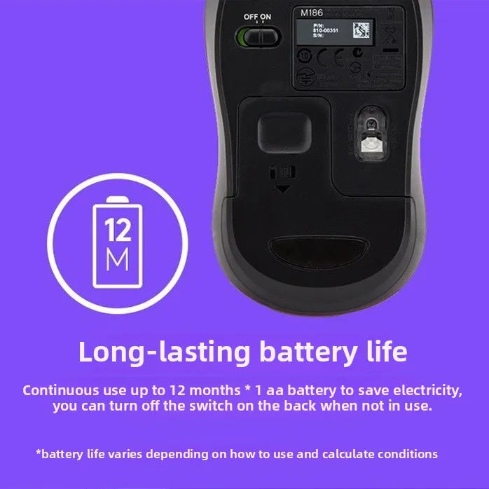 Office Mouse Logitech M185 Wireless Mouse Business Office Home Notebook Desktop Computer Peripherals Compact and Portable