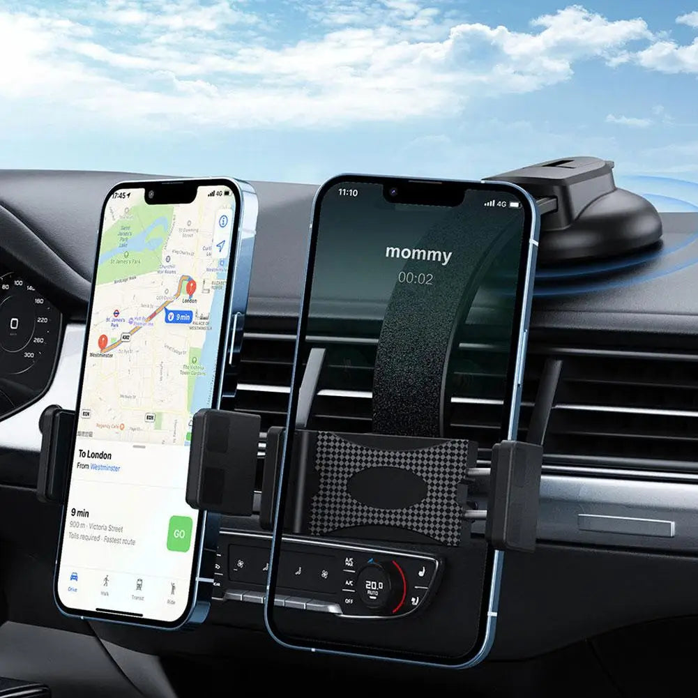 Car Dual Head Phone Holder 360°Universal