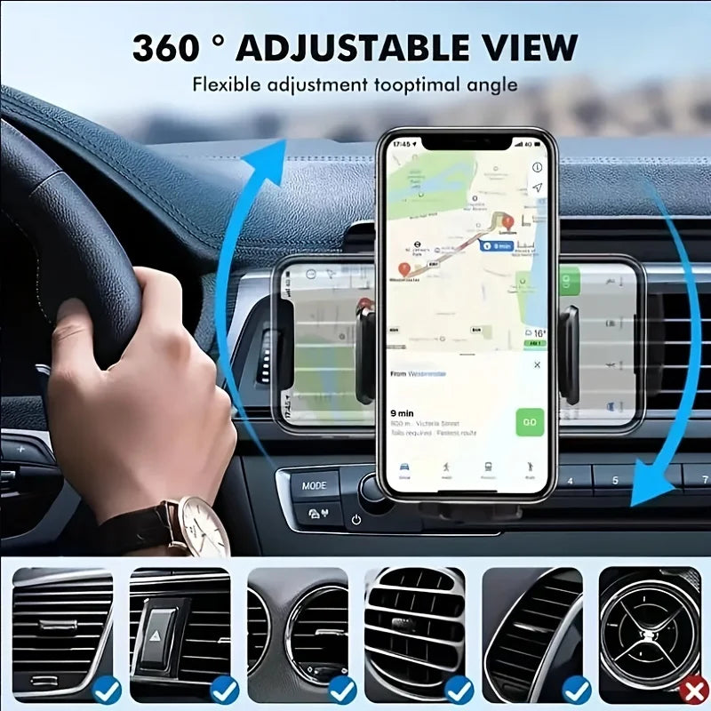 Car Phone Holder with Air Vent Clip Mount Mobile Cell Stand Smartphone GPS Support For 4.7-6.7 Inch Mobile Devices